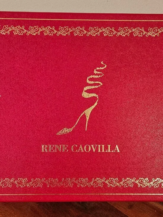 Rene Caovilla 38.5 Cleo Gold Platform Crystal Wrap Strap Sandal Block Heel Pump - Picture 12 of 12